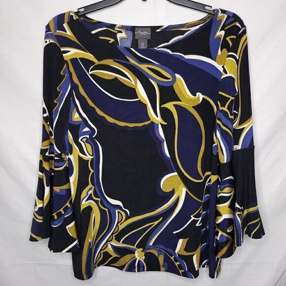 CHICOS TRAVELERS CLASSIC Grand Swirls Top 0 - Picture 2 of 9